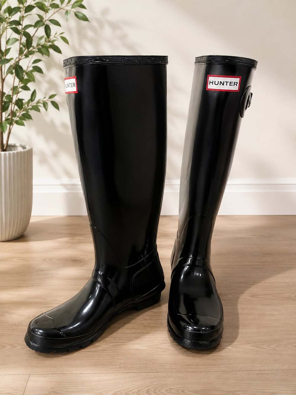 Hunter Original Gloss Tall Black Rain Boots Women’s US 7 EU 38 Waterproof